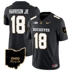 Marvin Harrison Jr Jersey #18 Ohio State Buckeyes College Football Stitched Special Vapor Limited Black