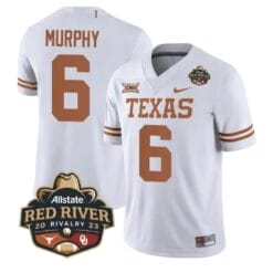 Maalik Murphy Jersey #6 Texas Longhorn Jersey Allstate Red River Vivalry Patch College Football White