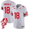 Marvin Harrison Jr Jersey #18 Ohio State Buckeyes Football 2023 Stitched Brutus Buckeye Patch Gray