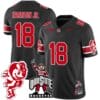 Marvin Harrison Jr Jersey #18 Ohio State Buckeyes Football Stitched Brutus Buckeye Patch Black