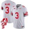 Miyan Williams Jersey #3 Ohio State Buckeyes Football 2023 Stitched Brutus Buckeye Patch Gray