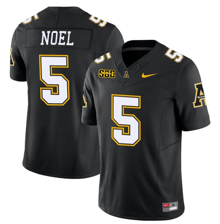 Nate Noel Jersey #5 Appalachian State Mountaineers Vapor Limited College Football Black