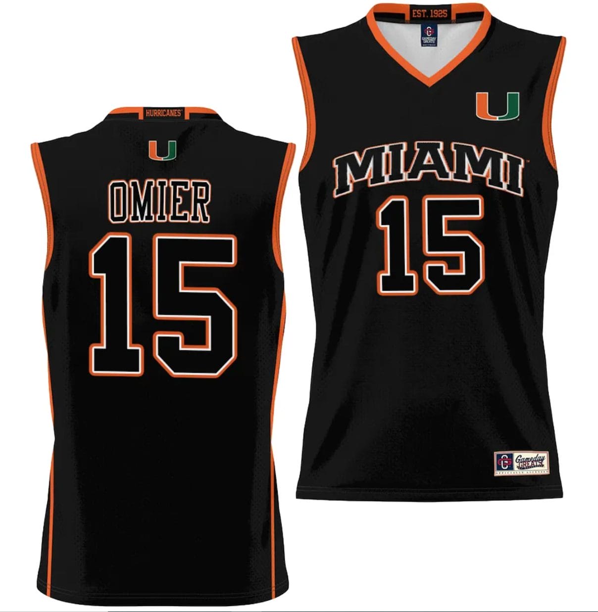 Norchad Omier Jersey #15 Miami Hurricanes NIL College Basketball Lightweight Black