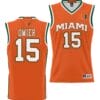 Norchad Omier Jersey #15 Miami Hurricanes NIL College Basketball Lightweight Orange