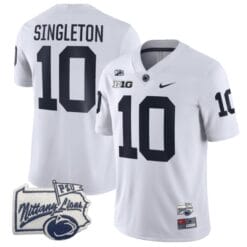 Nicholas Singleton Jersey #10 Penn State Nittany Lions PSU Patch College Football All Stitched White