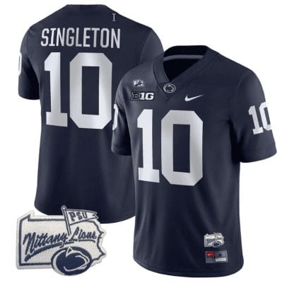 Nicholas Singleton Jersey #10 Penn State Nittany Lions PSU Patch College Football All Stitched Navy