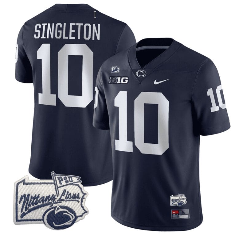 Nicholas Singleton Jersey #10 Penn State Nittany Lions PSU Patch College Football All Stitched Navy