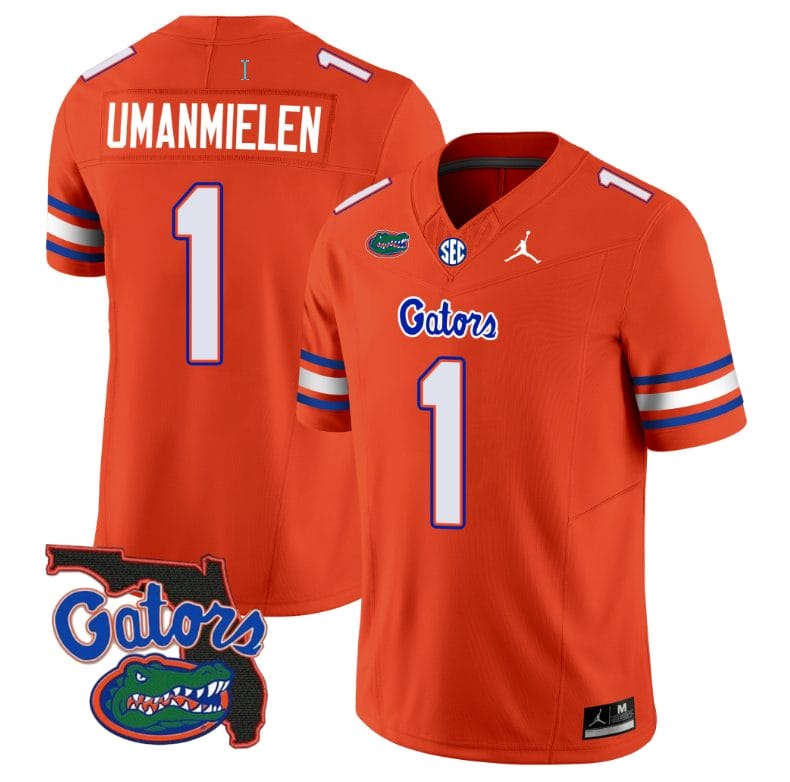 Princely Umanmielen Jersey #1 Florida Gators Vapor Limited Florida Map College Football Orange
