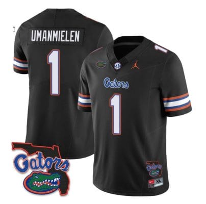 Princely Umanmielen Jersey #1 Florida Gators Vapor Limited College Football Black