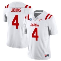 Quinshon Judkins Jersey #4 Ole Miss Rebels Football All Stitched White