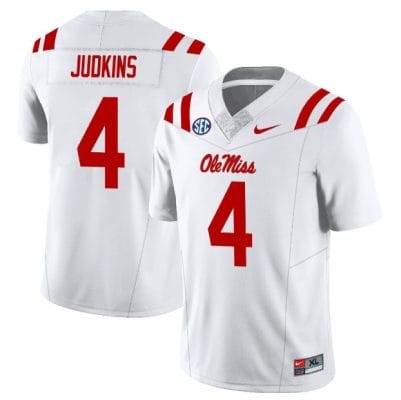 Quinshon Judkins Jersey #4 Ole Miss Rebels Football All Stitched White