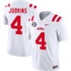 Quinshon Judkins Jersey #4 Ole Miss Rebels Football Vapor Limited All Stitched White