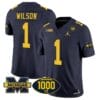 Roman Wilson Jersey #1 Michigan Wolverines 1000 Wins Patch Vapor College Football Navy