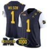 Roman Wilson Jersey #1 Michigan Wolverines 1000 Wins Patch Vapor College Football White Sleeves
