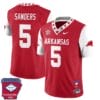 Raheim Sanders Jersey #5 Arkansas Razorback Football Arkansas Patch White Sleeves
