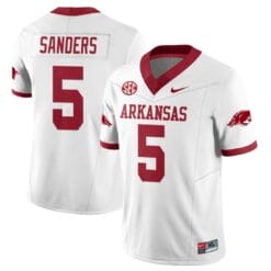 Raheim Sanders Jersey #5 Arkansas Razorback Football All Stitched White