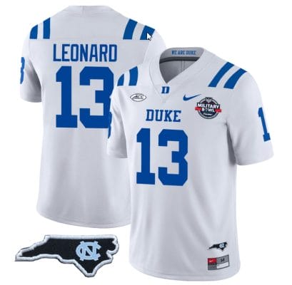 Riley Leonard Jersey #13 Duke Blue Devils Football Limited White NC State