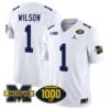 Roman Wilson Jersey #1 Michigan Wolverines 1000 Wins Patch Vapor College Football White