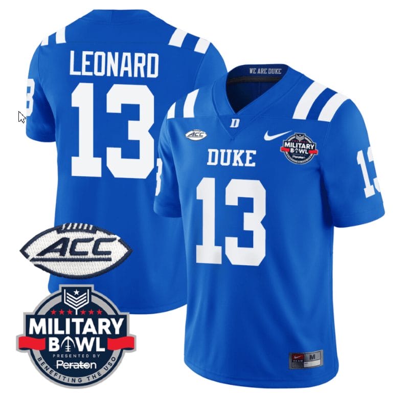 Riley Leonard Jersey #13 Duke Blue Devils Football Limited Royal Military Bowl