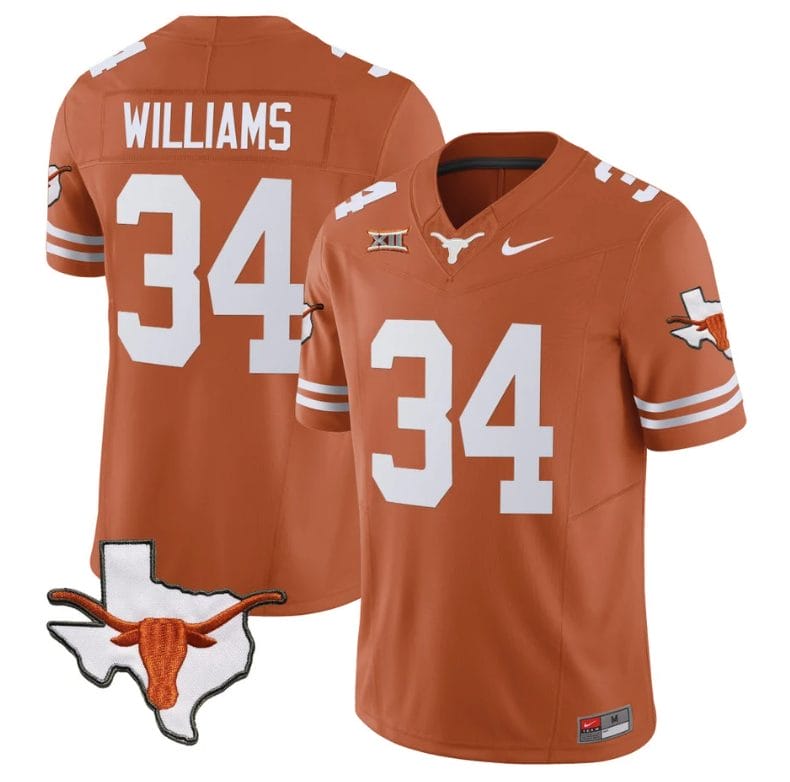 Ricky Williams Jersey #34 Texas Longhorn Vapor Limited College Football Texas Orange
