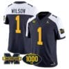 Roman Wilson Jersey #1 Michigan Wolverines 1000 Wins Patch Vapor Limited Football Navy Alternate