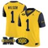 Roman Wilson Jersey #1 Michigan Wolverines 1000 Wins Patch Vapor Limited Football Navy Sleeves