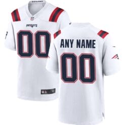 New England Patriots Custom Name and Number Game White Jersey