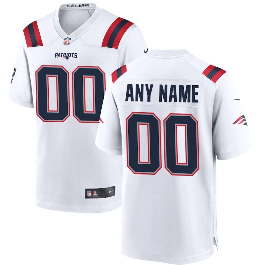 New England Patriots Custom Name and Number Game White Jersey