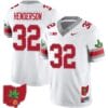 TreVeyon Henderson Jersey #32 Ohio State Buckeyes Football Stitched Ohio Map Patch White Style 2