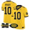 Tom Brady Jersey #10 Michigan Wolverines 1000 Wins Patch Vapor Limited Football Maize