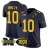 Tom Brady Jersey #10 Michigan Wolverines 1000 Wins Patch Vapor College Football Navy