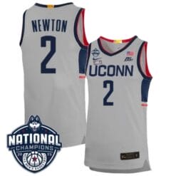 Tristen Newton Jersey #2 UConn Huskies 2023 National Champions College Basketball Gray