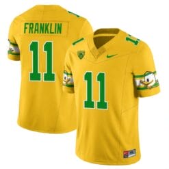 Troy Franklin Jersey #11 Oregon Ducks ‘Mighty Oregon’ Throwback College Football Uniforms Yellow