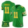 Trikweze Bridges Jersey #11 Oregon Ducks ‘Mighty Oregon’ Throwback Football Uniforms Oregon State Patch Green