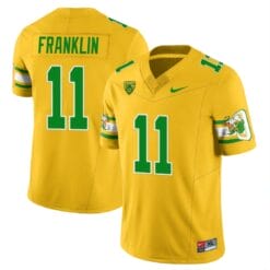 Troy Franklin Jersey #11 Oregon Ducks ‘Mighty Oregon’ Throwback Football Uniforms Yellow