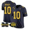 Tom Brady Jersey #10 Michigan Wolverines 1000 Wins Patch Vapor Limited Football Navy