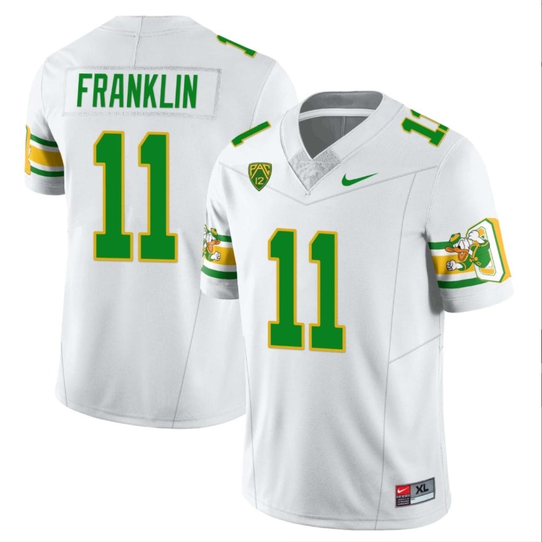 Troy Franklin Jersey #11 Oregon Ducks ‘Mighty Oregon’ Throwback Football Uniforms White