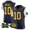 Tom Brady Jersey #10 Michigan Wolverines 1000 Wins Patch Vapor College Football White Sleeves