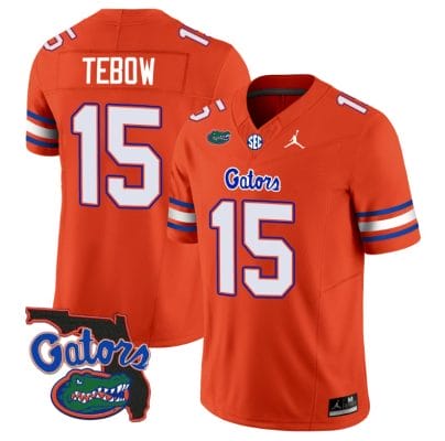 Tim Tebow Jersey #15 Florida Gators Vapor Limited Florida Map College Football Orange