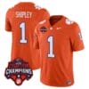 Will Shipley Jersey #1 Clemson Tigers Vapor Limited Champions Patch College Football Stitched Orange