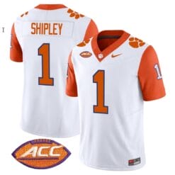 Will Shipley Jersey #1 Clemson Tigers Vapor Limited Acc Patch College Football Stitched Orange Sleeves