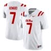 Walker Howard Jersey #7 Ole Miss Rebels Football All Stitched White