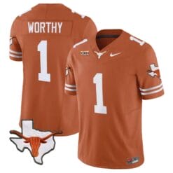 Xavier Worthy Jersey #1 Texas Longhorn Vapor Limited College Football Texas Orange