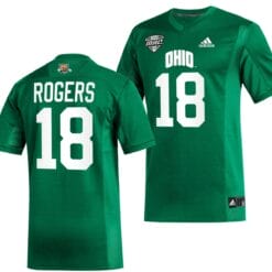 Armani Rogers Jersey #18 Ohio Bobcats College Football Uniform Green