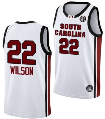Aja Wilson Jersey #22 South Carolina Gamecocks College Basketball 2023-24 White
