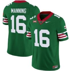 Arch Manning Jersey #16 Texas Longhorns Mexico Vapor College Football Green