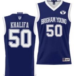 Aly Khalifa Jersey #50 BYU Cougars NIL College Basketball Lightweight Navy