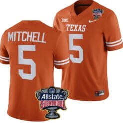 Adonai Mitchell Jersey #5 Texas Longhorns Allstate Sugar Bowl Patch 2024 College Football Orange
