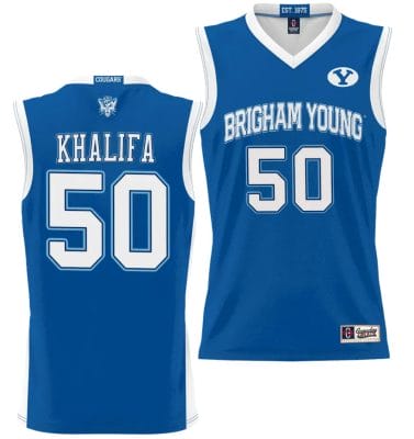 Aly Khalifa Jersey #50 BYU Cougars NIL College Basketball Lightweight Royal