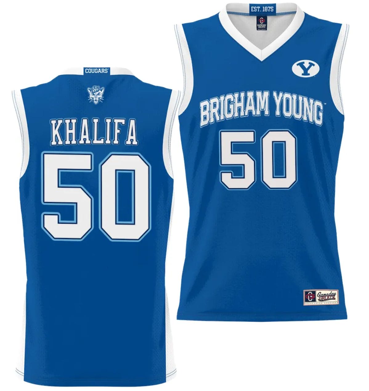 Aly Khalifa Jersey #50 BYU Cougars NIL College Basketball Lightweight Royal